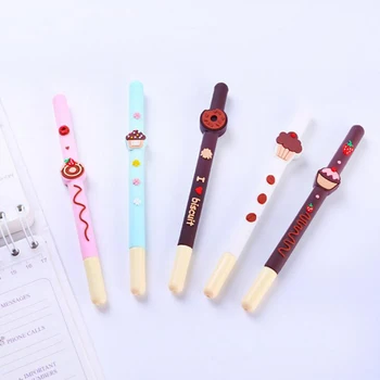 5vnt/daug Šokolado, sausainių dizaino gelio dažų roller rašikliai Mielas raštinės reikmenys parašą pen Biuro medžiagos, mokyklinės prekės (tt-2980)