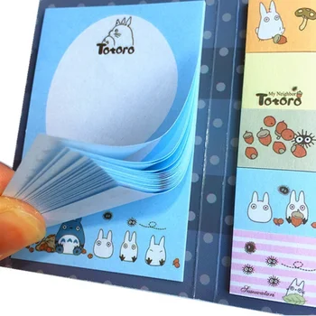 Kawaii Totoro 6-lankstymo N Metu Paskelbtas Sticky Notes Post Lipni pastaba knygoje Ji Notepad Kanceliarinės prekės mokyklinės prekės, Raštinė