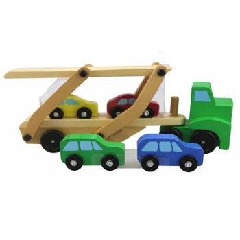 KŪDIKIŲ Mediniai Dvigubi Transporto Vežėjo Sunkvežimių Modeliavimas Žaislas Automobilio Modelį, Vaikai, Vaikai Pateikti Christm Gimtadienio, Kalėdų Dovana