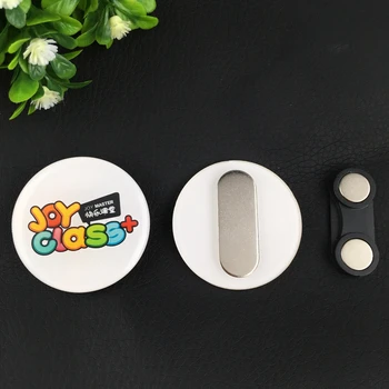 10vnt 44*44mm logotipą mygtuką ženklelį su magnetinių, apvalūs plastikiniai žymekliai magnetas ženklelis laikiklį su epoksidiniais veido