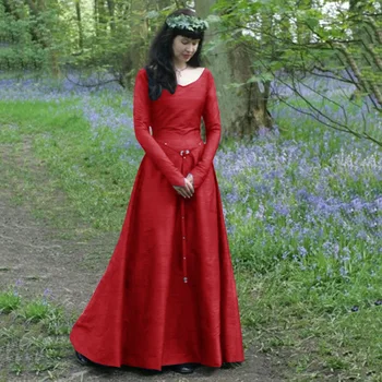 Klasikinė Viduramžių Europos Centrinio Šalies ilgomis rankovėmis Moterims, Elegantiška-line Derliaus 2021 Moterų Pavasario Atsitiktinis Suknelė