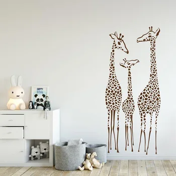 3 Darželio Žirafos Vinilo Sienos Lipdukas Žirafa Šeimos Siena Lipdukas 