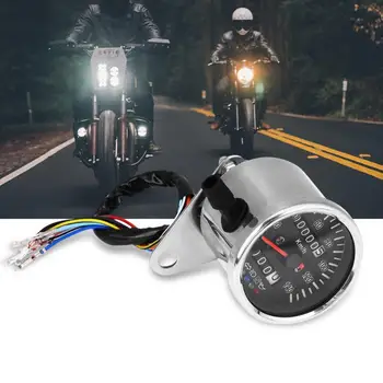 65 mm, Juoda Veido LED Mechaninė Motociklo Spidometro Ridos Matuoklis su Indikatorius Skiedra Motorinių Acccessories