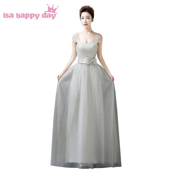 Pilka brangioji paauglių mergaičių bridesmaid suknelę oficialaus ilgai bridmaids saldus 16 princesė suknelės ypatingoms progoms H2690