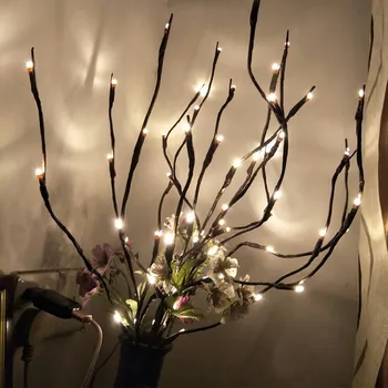 LED Gluosnio Šakos Lempos Kalėdų Vaza Gėlių Šviesos 20 Lemputes Namuose Šalis Sodo Dekoro Darbalaukio puošyba Žibintai