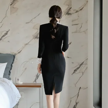 Mada moterims, elegantiškas, patogus, juodos spalvos purios pagrindinio suknelė naują atvykimo derliaus atsitiktinis šalies tendencija, plonas seksualus olis mielas pieštuku suknelė