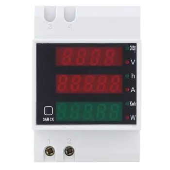 AC 200-450V galios matuoklis DIN bėgelio tipas skaitmeninis ekranas ammeter voltmeter