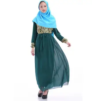 Ilgomis Rankovėmis Musulmonų Šifono Suknelė Abaja Moterų Dubajus Arabų Kaftan Drabužius, Suknelės, Moteriški Drabužiai, Vestidos