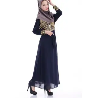 Ilgomis Rankovėmis Musulmonų Šifono Suknelė Abaja Moterų Dubajus Arabų Kaftan Drabužius, Suknelės, Moteriški Drabužiai, Vestidos