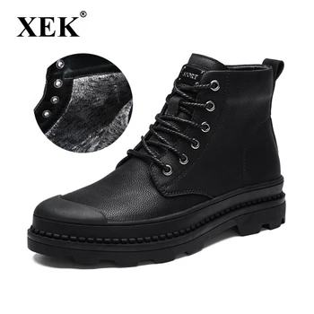 XEK 2018 aukštos kokybės odos batai batai batai vyrams žiemos aukšto viršų kariniai batai, vyrams, šiltas, aksominis sniego batai dydis 47 ZLL545