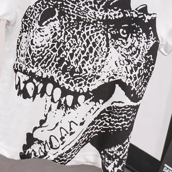 Berniukų Drabužiai Vasarą Kūdikis Animacinių filmų Tyrannosaurus Rex T-shirt džinsinio šortai Apranga sportinis Kostiumas Vaikams, vaikų drabužiai, Nustatyti 2-7Years