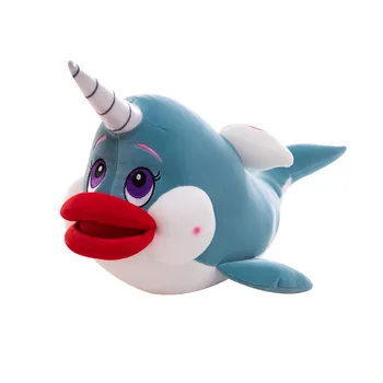 Minkštas Mielas Gyvūnų Banginis Vienaragis Pliušiniai Žaislai Gražių Animacinių Filmų Big Lūpų Narvalas Pliušinis Miega Lėlės Vaikams Mergina Gimtadienio Žaislas Dovanos