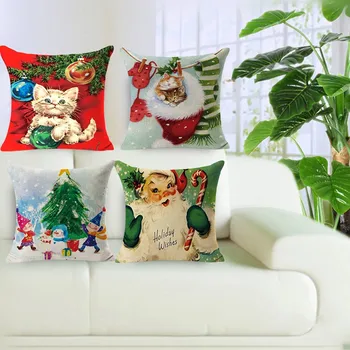 Kalėdų Lino Aikštėje Mesti Linų Pagalvės užvalkalą Dekoratyvinės Pagalvėlės, Pagalvės Padengti Namų tekstilės apdailos pagalvę & pagalvės užvalkalą