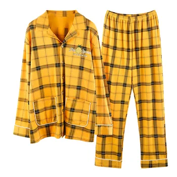 Karšto pardavimo Mylėtojų Šluostės Rudens Žiemos Atsitiktinis Homewear Loungewear Atitikimo Pora Pajama Nustatyti Medvilnės Sleepwear Pijama Pyjama