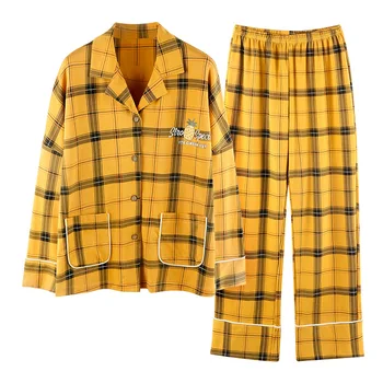 Karšto pardavimo Mylėtojų Šluostės Rudens Žiemos Atsitiktinis Homewear Loungewear Atitikimo Pora Pajama Nustatyti Medvilnės Sleepwear Pijama Pyjama