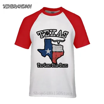 Naujausias 2020 Pigūs Mados JAV Teksaso Vėliavos Vyrų Marškinėliai trumpomis rankovėmis Amerikos Teksaso vėliavos Derliaus Spausdinti Marškinėliai Atsitiktinis Juokinga Tee Viršūnės