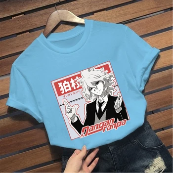Nagito Komaeda Danganronpa Anime marškinėliai Atsitiktinis Tee Moterims, Vyrams