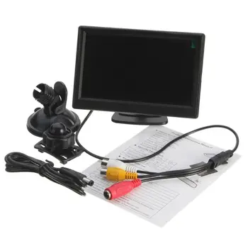 5 Colių TFT LCD Automobilio Galinio vaizdo Monitorius + 2 Stovėti kitoje pusėje Atsarginė Kamera, VCR, DVD