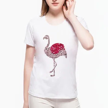 2020 Naujas Retro Asmeninį Animacinių filmų Print T shirt flamingo marškinėliai Pink Flamingo Vasarą Moterys Trumpas Rankovės Marškinėliai wah1(38) #