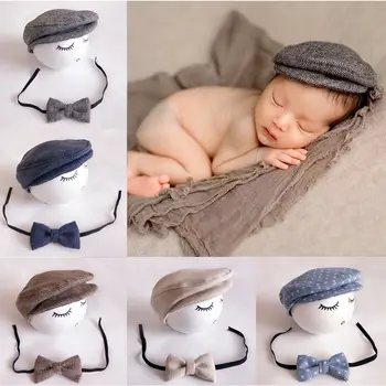 2019 Karšto Pardavimo Kūdikių Naujagimių Aukštos Kokybės Pasiekė Beanie Kepurė Hat+Peteliškę Foto Fotografijos Prop Apranga Rinkinys, 6 Spalvų