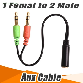 Aukštos Kokybės 3,5 MM Pratęsimo Ausinės Ausinių Audio Splitter Cable Adapter Moterų ir 2 Vyrų Didmeninė AUX Kabelis 100VNT/DAUG