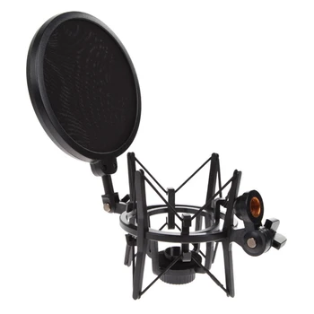 Profesionalus Mikrofonas Mic Shock Mount su Shield Išsakant Galvos Laikiklio Stovas-Laikiklis, skirtas Studijoje Transliacijos