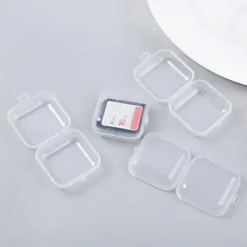 10VNT Mini plastikinių papuošalų laikymo dėžutė kvadratinė plastiko dėžutė su dangčiu medicina box skaidri talpinimo kosmetikos laikymo dėžutė