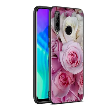 Silikono Padengti Rožė, Bijūnas Gėlę Huawei P Smart Z S Plius 2019 2020 Nova 2i 2 Lite 3, 3e 4 4e 5 5i 5T 7i Telefono dėklas