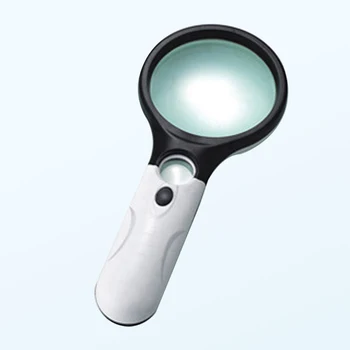 DHL 200PCS Didinamojo stiklo ŠVIESOS Handheld LED Optika Skaityti Papuošalai Plastikiniai Nešiojami didinamasis stiklas