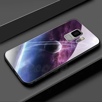 Grūdintas Stiklas Case For Samsung Galaxy S9 Plus 8 Pastaba Atveju Silikono Kosmoso Prabanga S9plus Telefono Dangtelį 