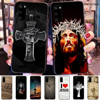 Biblija, jėzus kristus, krikščionių kryžius Telefono dėklas samsung galaxy S10 S10E Lite s8plus s9plus s7 s6 plus S5 S20 plius