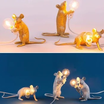 Derva Pelės LED Stalo Lempa Šiaurės šalių Vaikų Kambario Dekoracija LED Nakties Šviesos EU/AU/US/UK Kištukas