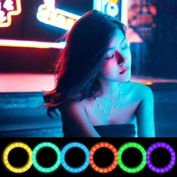 Pritemdomi 184 LED Šviesos Žiedas su Trikoju USB Žiedas Lempos Fotografijos Selfie Šviesos Žiedas Trikojo su Lempa Ringlight Žiedas Šviesos Trikojo