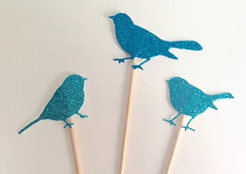 BLIZGUČIAI mėlyna paukščių Cupcake Rėžtuvės gimtadienis šalyje, Vestuvių ir Vestuvių baby Shower Dalyvavimo Šalies Bachelorette maisto susitvarko