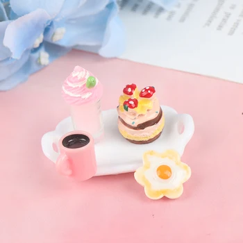 Naujas 1/12 Miniatiūriniai Lėlių Priedai Mini Molio Pyrago Užkandis Modeliavimas Desertas Maisto Modelį, Žaislai Doll House Dekoro 4pcs