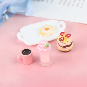 Naujas 1/12 Miniatiūriniai Lėlių Priedai Mini Molio Pyrago Užkandis Modeliavimas Desertas Maisto Modelį, Žaislai Doll House Dekoro 4pcs