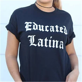 HAHAYULE Moterų Tumblr Kietas Streetwear Moterų Karšto Pardavimo T-Shirt Išsilavinę Latina T-Shirt Suaugusiųjų Tee trumpomis Rankovėmis Viršūnes Tees Crewneck