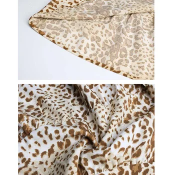 Pavasario Elegantiškas Leopard Palaidinė Moterų V-Kaklo, ilgomis Rankovėmis Marškinėliai Ponios Spausdinti Prarasti Plius Dydžio Palaidinukės Moterų XXXXL