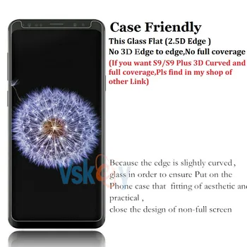 VSKEY 10PCS2.5D Grūdintas Stiklas Samsung Galaxy S9 Plus Screen Protector Galaxy S9+ Anti Nulio Telefono Apsauginė Plėvelė