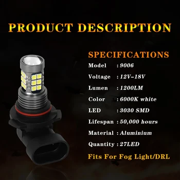 2vnt H3 H11 H9 9006 HB4 H16 JP LED Rūko Lemputės Auto Automobilių Vairavimo Drl Lempos Lemputes Lexus GS300 GS460 GS430 ES250 ES300h ES350