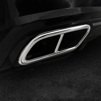 Nerūdijančio Plieno, Automobilių Galinis Išmetimo Duslintuvo galine Vamzdis Dekoratyvinis Dangtelis Apdaila Volvo XC60 2018 2019 2020 Auto Priedai