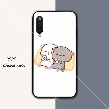 Yinuoda Persikų Cat black soft telefonas case cover for Samsung galaxy A01 A10 A31 A51 A71 A91 A10S A30S m20 funda
