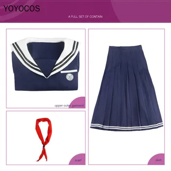 YOYOCOS Danganronpa: Trigger Happy Sumaištį Toko Fukawa Kostiumas Helovinas Kostiumas JK Vienodas Sailor Suknelė Iki Viršaus Cutey Sijonas