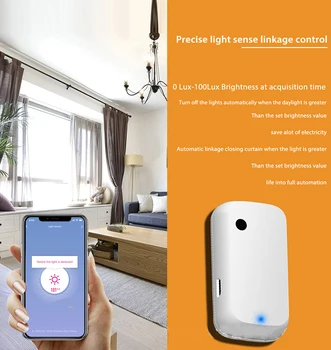 Tuya Smart Home Rinkinys WIFI Apšvietimo Jutiklis WiFi Ryškumo Jutiklio, Alexa, Google Namų Protingo Gyvenimo USB Šviesos Jutiklis