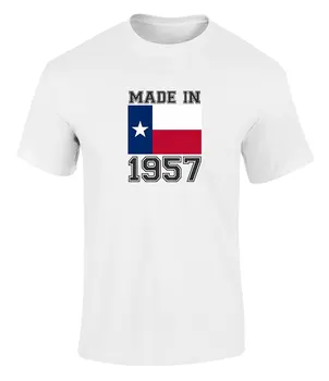 Laimingas, 60 Gimtadienio Dovana, T-Marškinėliai, Pagaminti Iš Teksaso 1957 M. Grafikos Spausdinimo Naujovė Kietas Viršūnes Vyrams trumpomis Rankovėmis Marškinėlius