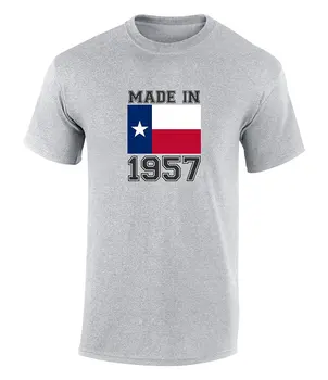 Laimingas, 60 Gimtadienio Dovana, T-Marškinėliai, Pagaminti Iš Teksaso 1957 M. Grafikos Spausdinimo Naujovė Kietas Viršūnes Vyrams trumpomis Rankovėmis Marškinėlius