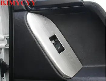 BJMYCYY 4PCS/SET Nerūdijančio plieno apdaila, rėmai automobilių langų kėlimo skydelis Toyota Prado 2700 2010-2018 m.