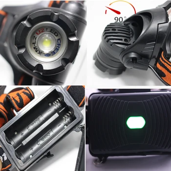 2018 naujas Avariniai žibintai, LED Žibintai LED L2 3800Lm 3 režimas Zoomable Vandeniui priekinis Žibintas, priekinis žibintas LED Galvos lempa Šviesos Flashligh