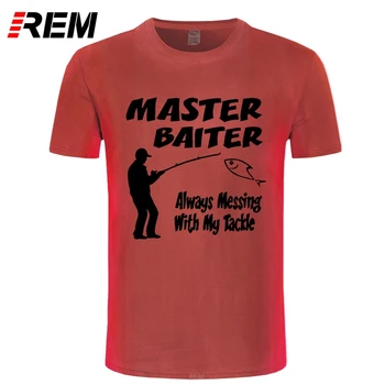 REM Master Baiter Juokingi Žvejybos marškinėliai Grubus T Shirt Mens didesnio Dydžio ir Spalvos