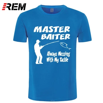 REM Master Baiter Juokingi Žvejybos marškinėliai Grubus T Shirt Mens didesnio Dydžio ir Spalvos